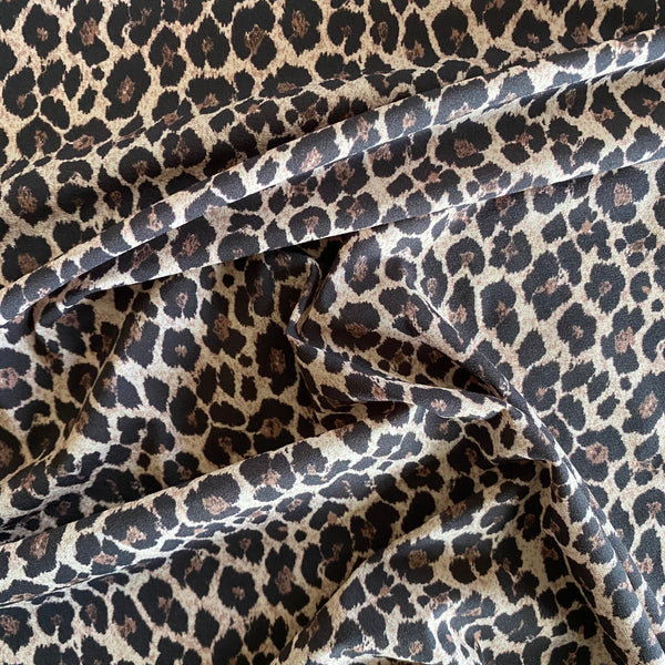 Boselli BiLight Super Soft Matt Leopard Skin 2Way Stretch Poly Georgette Chiffon 1m - (170cm wide)