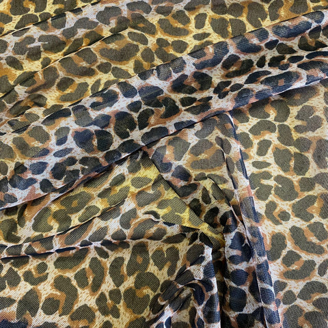 Leopard Soft Lightweight Stretch Mesh Tulle Net (160cm wide)  - 1m