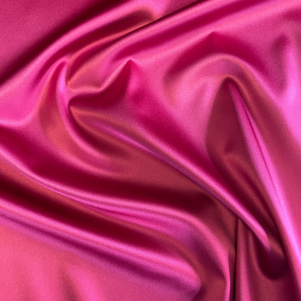 Boselli Segrino Hot Pink Cerise Stretch Satin 1m - (150cm wide)