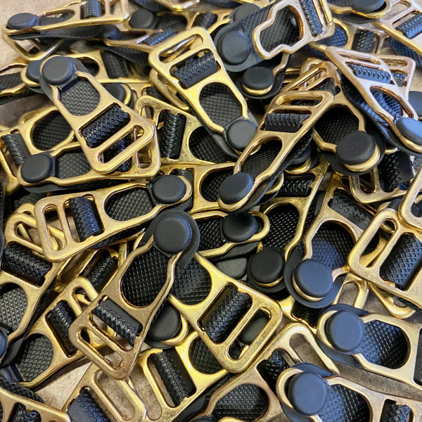Extrémités de bretelles dorées et noires - Toutes tailles (25pcs)