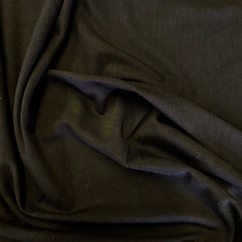 Jersey de coton extensible doux au toucher noir - 1 m