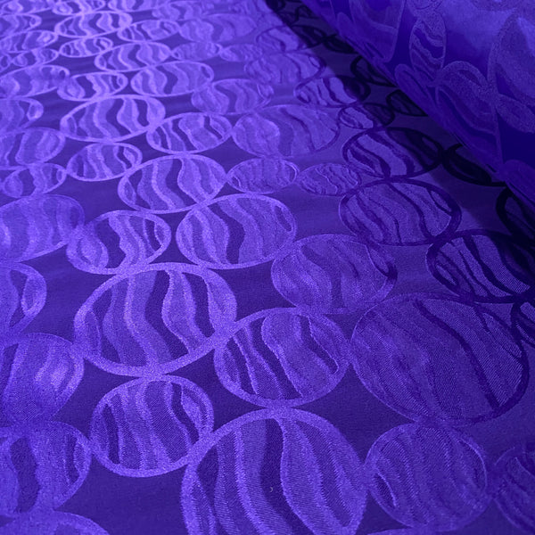 Boselli Purple Print Stretch Satin 1m - (175cm wide)