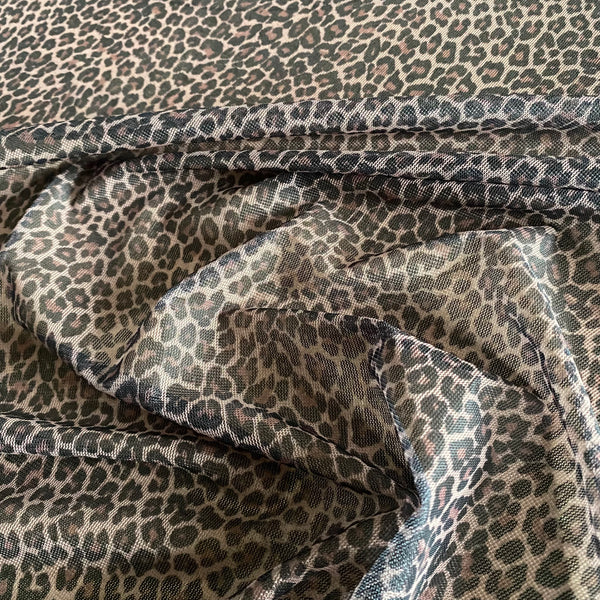 Leopard Soft Lightweight Stretch Mesh Tulle Net (150cm wide)  - 1m
