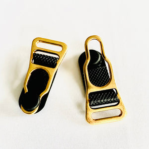 Gold & Black Suspender Ends - All Sizes (25pcs)