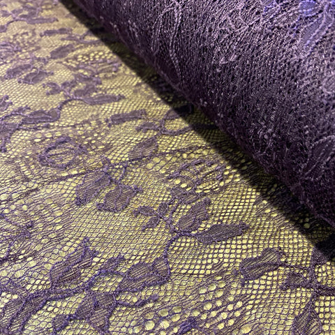 Purple Sophie Hallette Allover Leavers Lace (130cm wide) - 1m