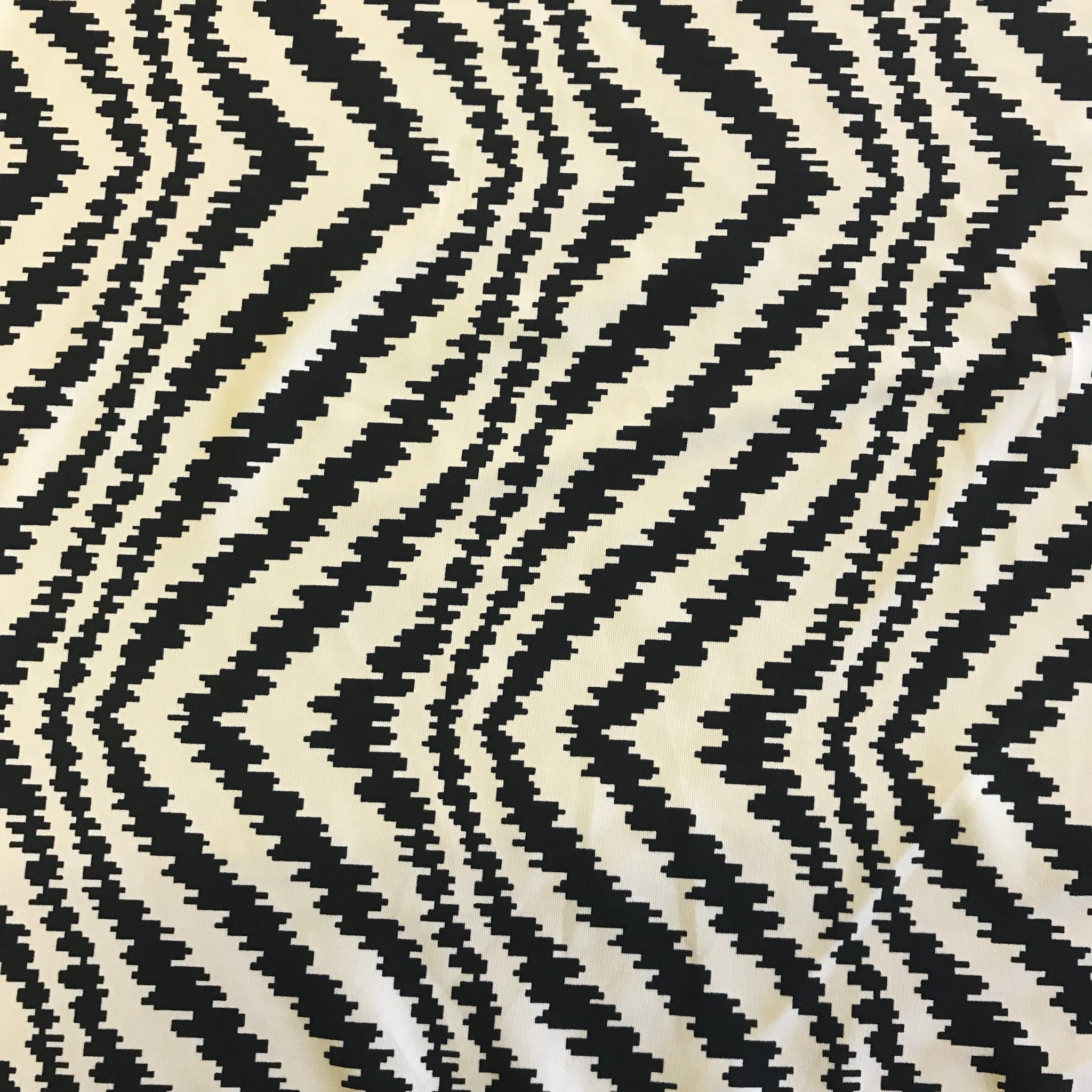 Stretch Black & White Digital Zebra Lycra Fabric 1m
