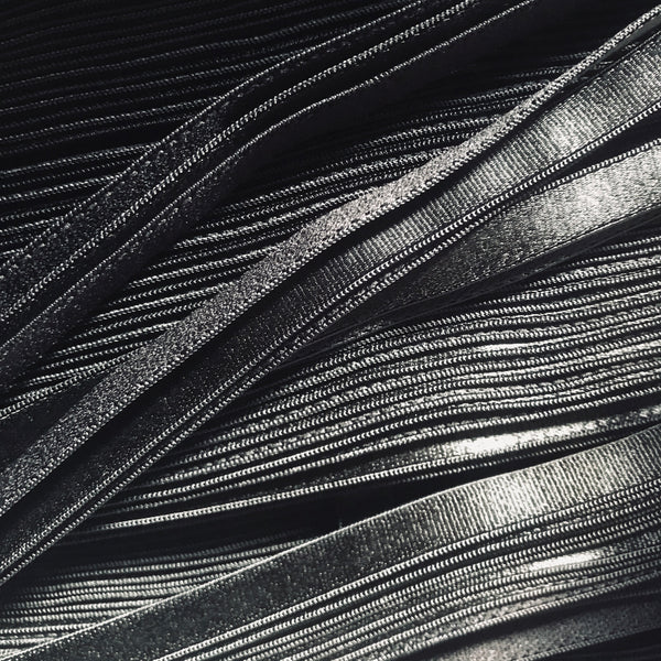 Black Satin Plain Edged Elastic Strapping - (10m)
