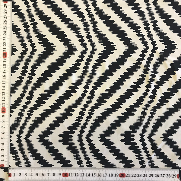 Stretch Black & White Digital Zebra Lycra Fabric 1m